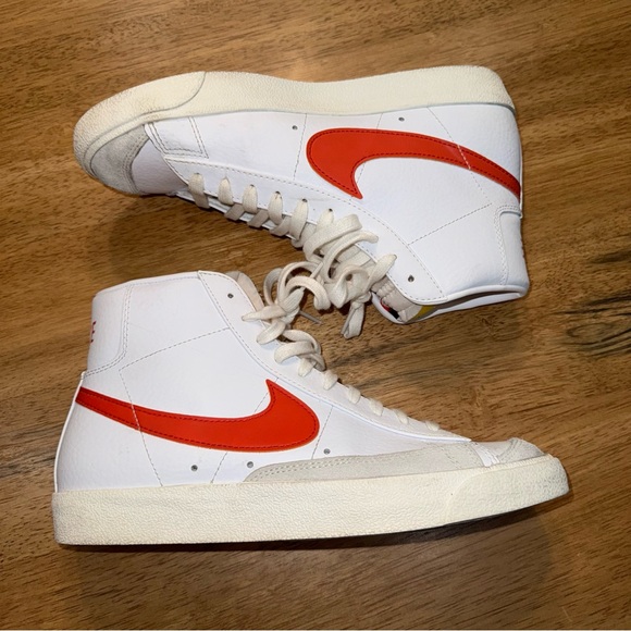 Nike Blazer Mid \'77‎ Shoes Mens Sz 8 (women’s 9.5) White Orange White BQ6806-110 main image 10